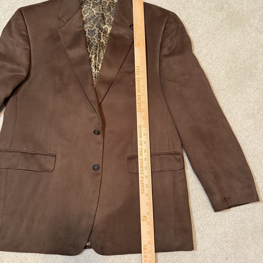 Lauren Ralph Lauren Blazer Men's‎ 43R Brown Suede Look Paisley Lining Sport Coat - Picture 8 of 10